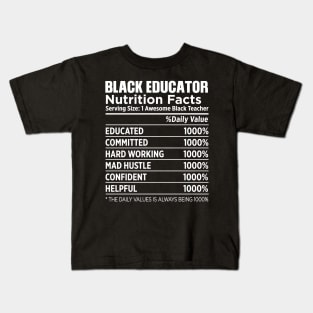 Black Educator Nutrition Kids T-Shirt